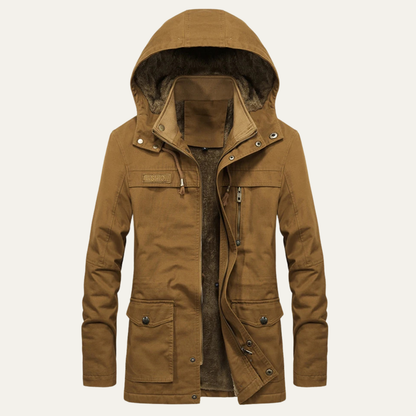 Men's Military Hooded Winter Jacket Thick Warm Multi Pocket
