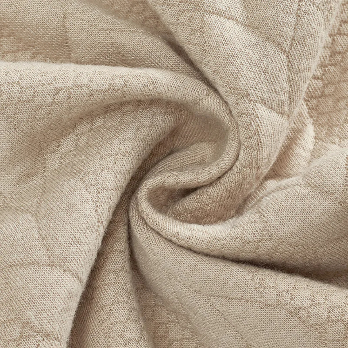 Men's Knitted Sweater Stand Up Collar Jacquard Beige