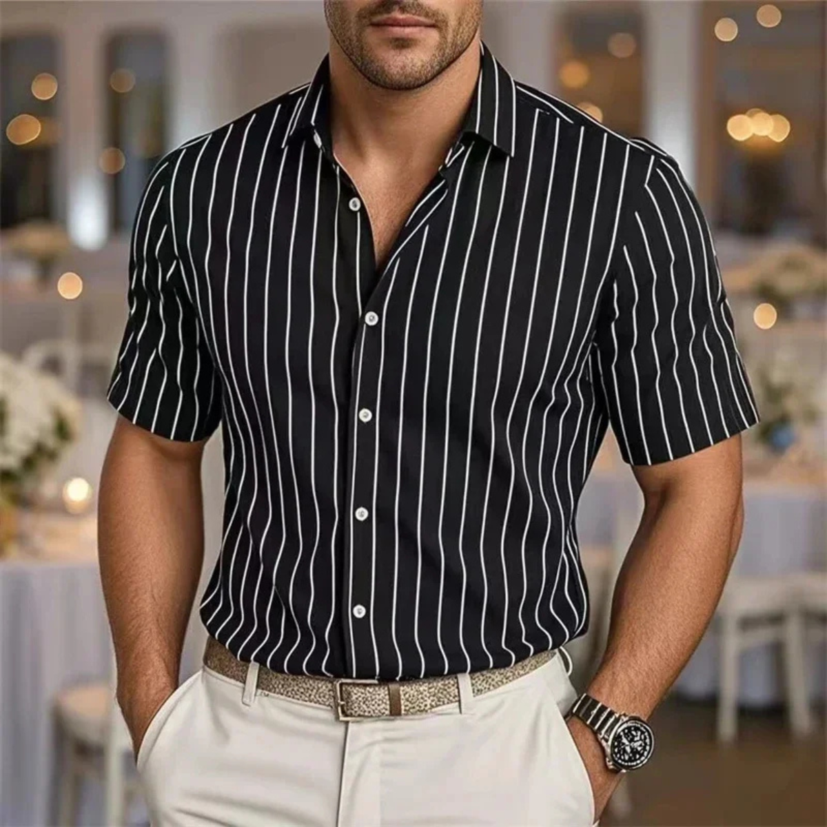 Men's Striped Breathable Summer Shirt