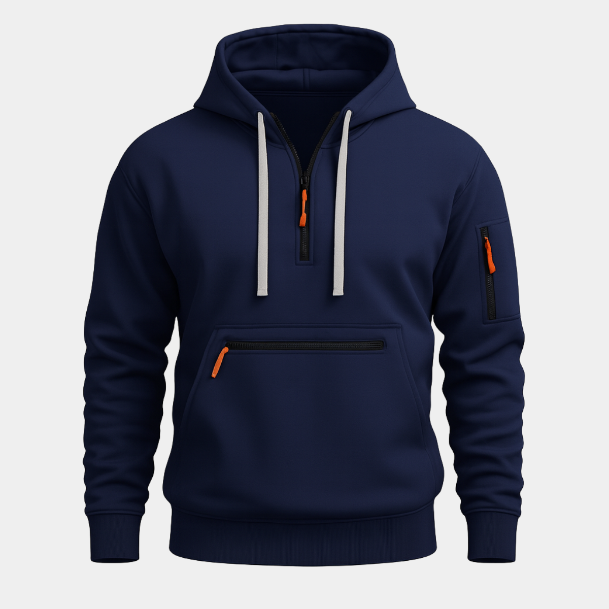 Men's Hooded Zip Jacket Soft Lining Front Pocket