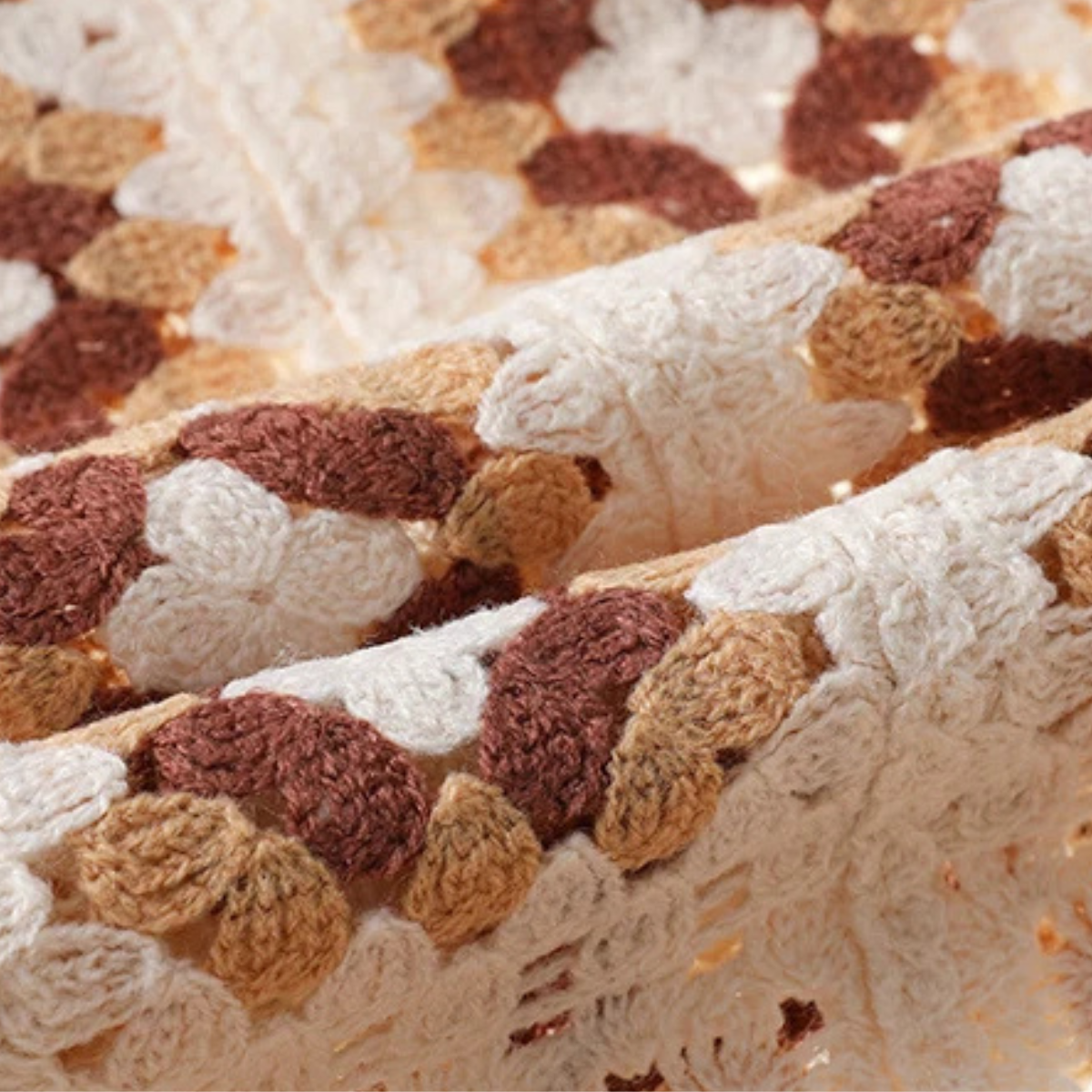 Men's Knitted Cardigan Shirt Crochet Mesh Beige