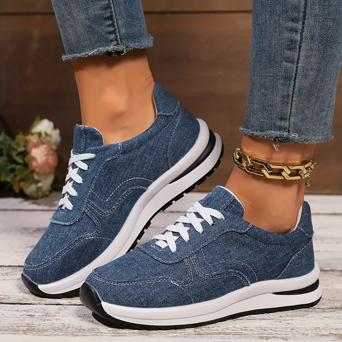 Women's Platform Sneakers Lace-Up Casual - Vonnera
