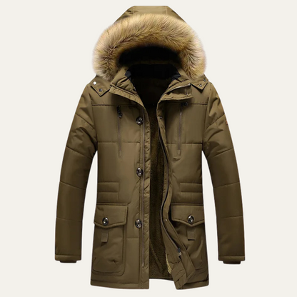 Men's Fur Hooded Parka Jacket - Vonnera