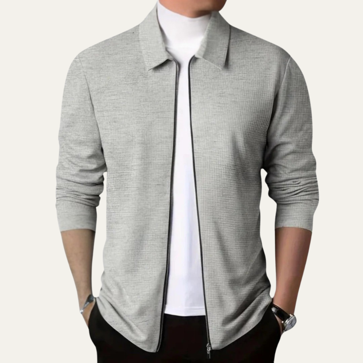 Men's Lightweight Knit Zip Jacket Casual