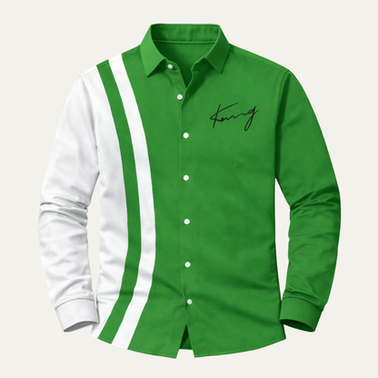 Men's Lightweight Striped Dress Shirt Color Block - Vonnera