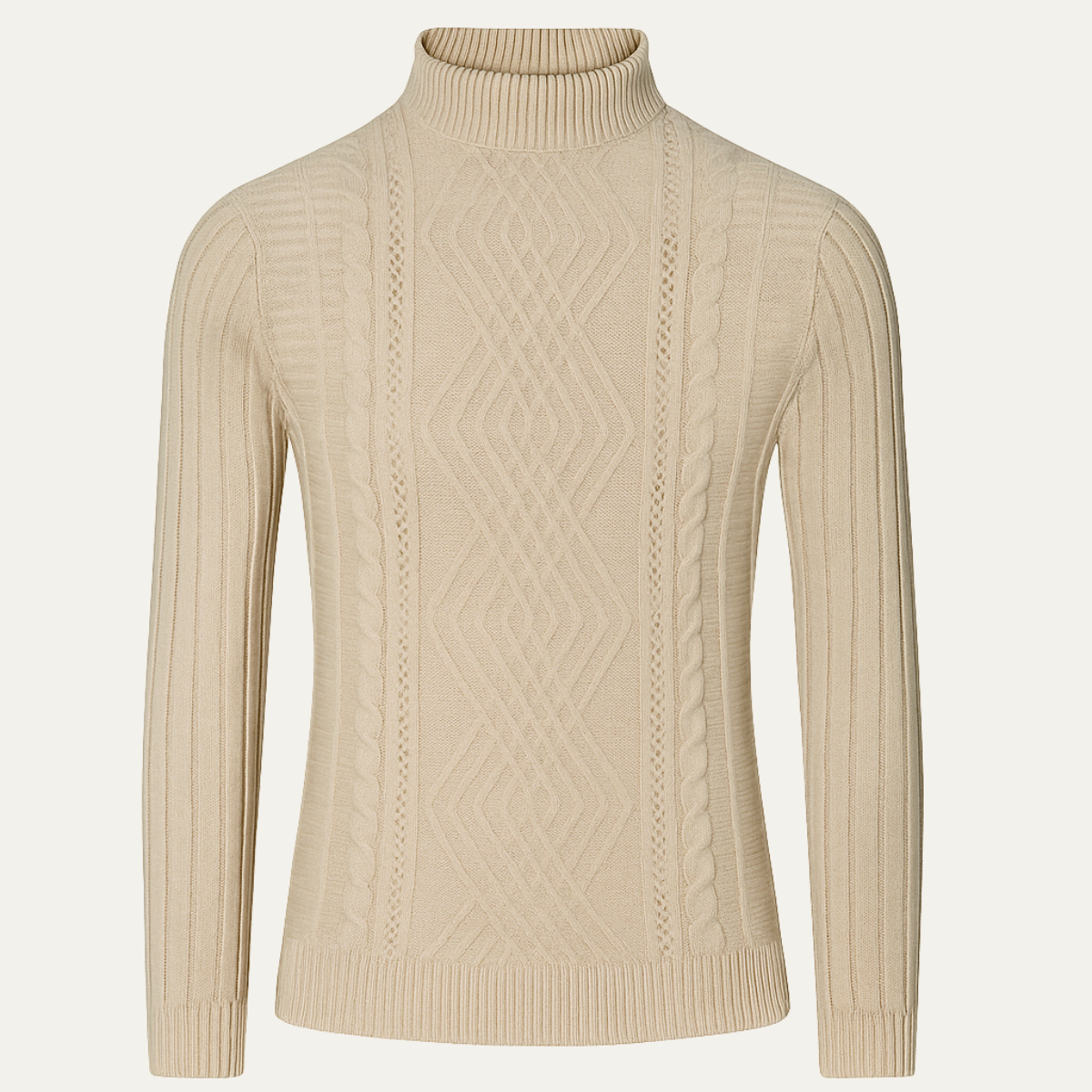 Men's Slim Fit Mock Neck Knit Sweater Ribbed Pullover - Vonnera