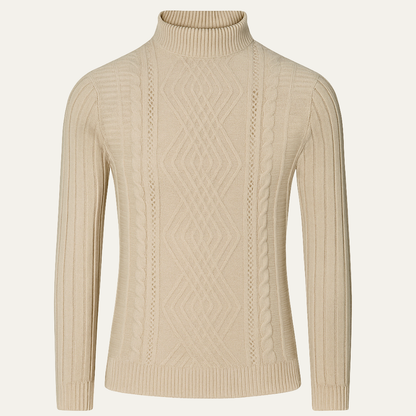 Men's Slim Fit Mock Neck Knit Sweater Ribbed Pullover - Vonnera