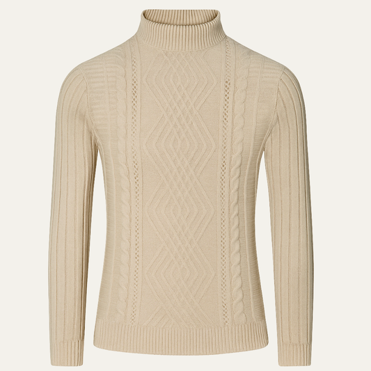 Men's Slim Fit Mock Neck Knit Sweater Ribbed Pullover - Vonnera