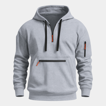 Men's Hooded Zip Jacket Soft Lining Front Pocket