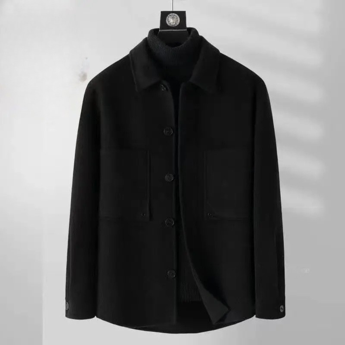 Men's Wool Button Jacket Thick Warm Classic