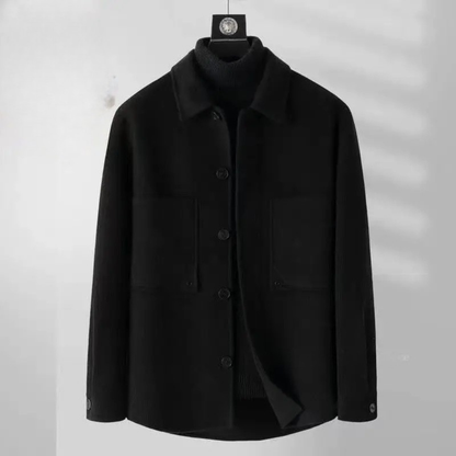 Men's Wool Button Jacket Thick Warm Classic