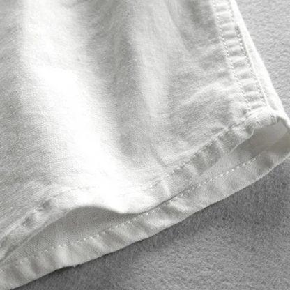 Men's Linen Cotton Shirt Japanese Style Stand Collar