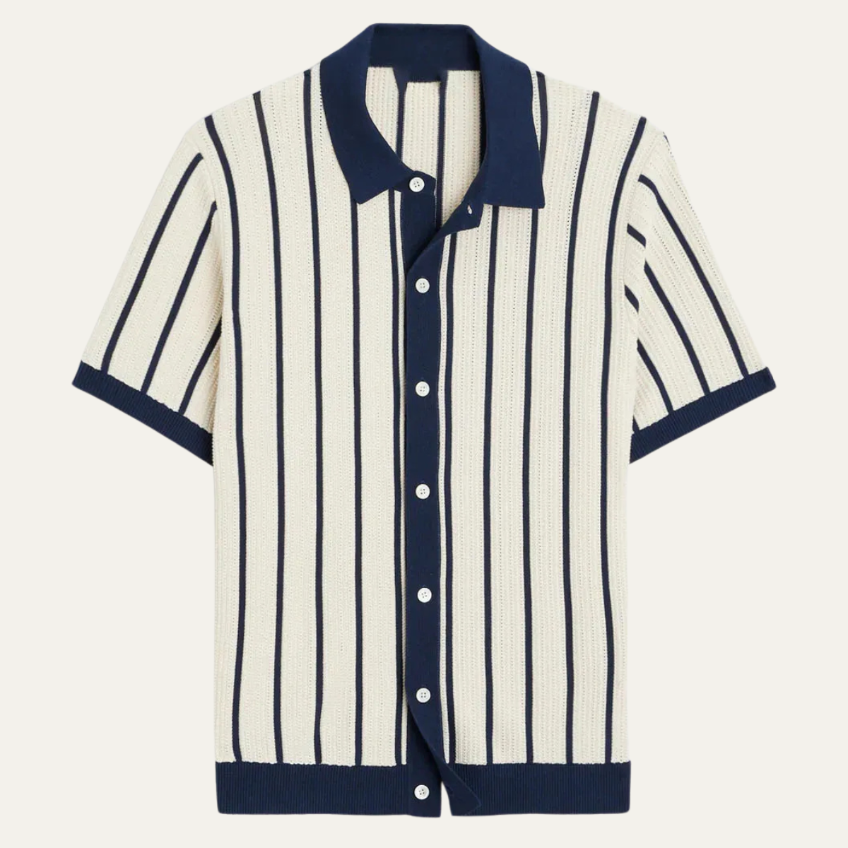 Sassicaia Men's Striped Knit Polo Shirt - Vonnera