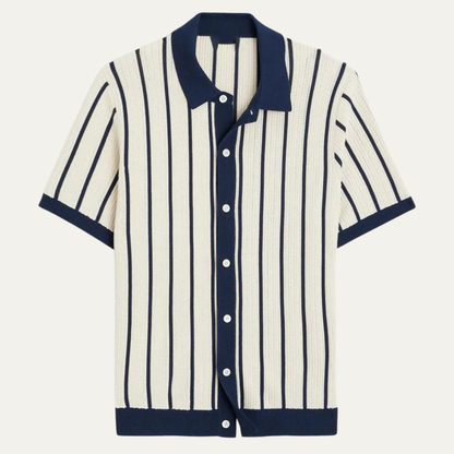 Sassicaia Men's Striped Knit Polo Shirt - Vonnera