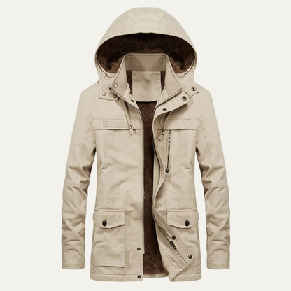 Men's Military Hooded Winter Jacket Thick Warm Multi Pocket