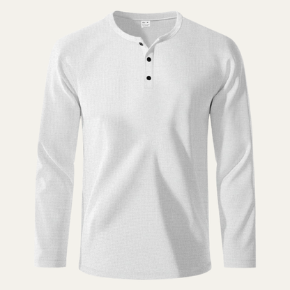 Men's Thermal Henley Shirt Waffle Pattern - Vonnera