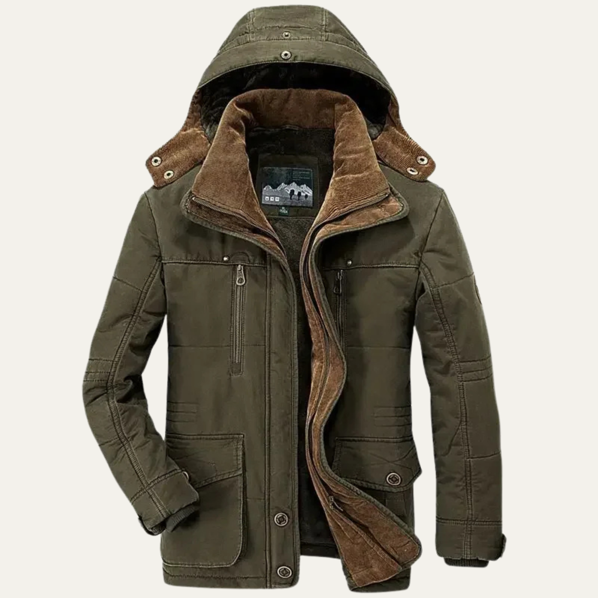Men's Fleece Lined Hooded Cargo Jacket - Vonnera