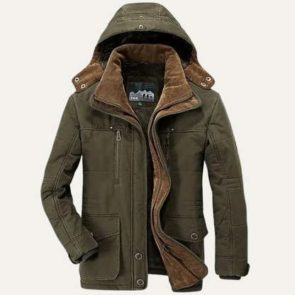 Men's Fleece Lined Hooded Cargo Jacket - Vonnera