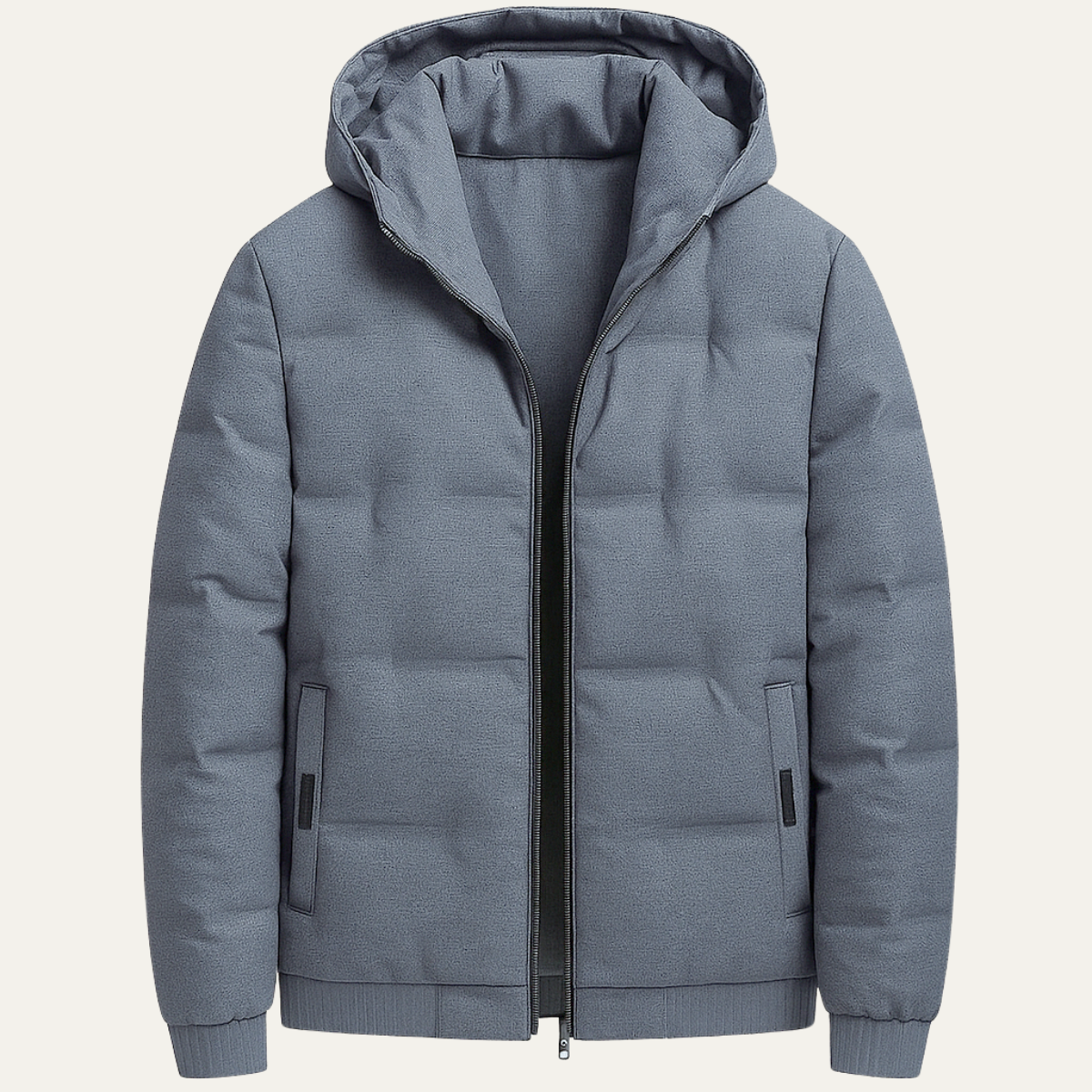 Men's Insulated Ski Jacket Warm Hooded Gray - Vonnera