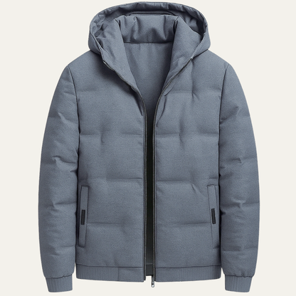 Men's Insulated Ski Jacket Warm Hooded Gray - Vonnera