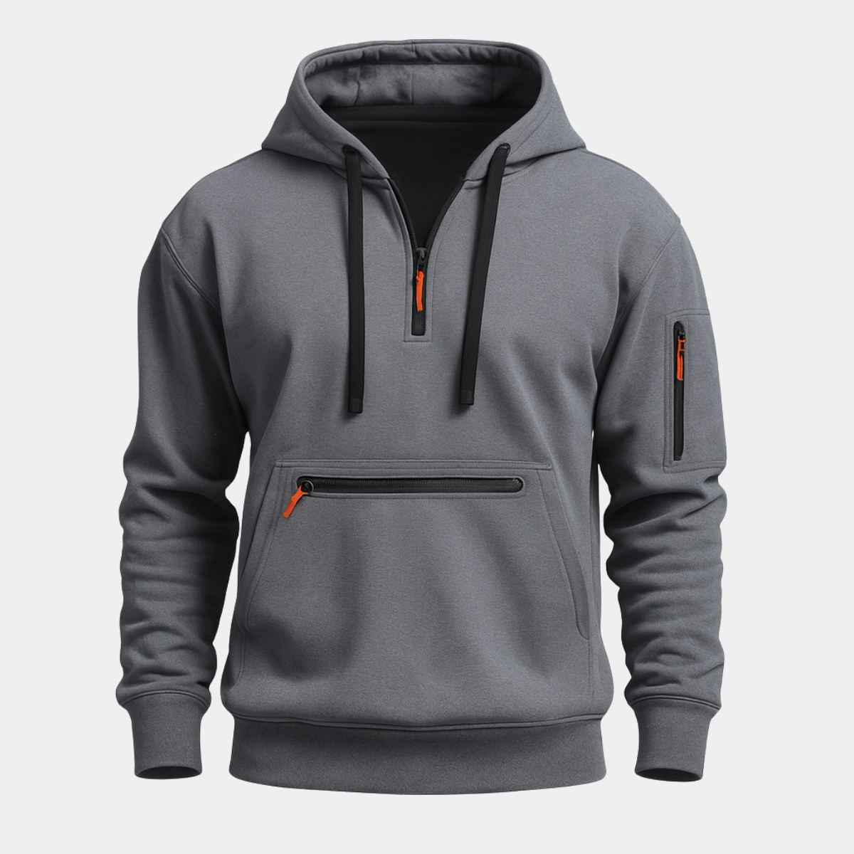 Men's Hooded Zip Jacket Soft Lining Front Pocket