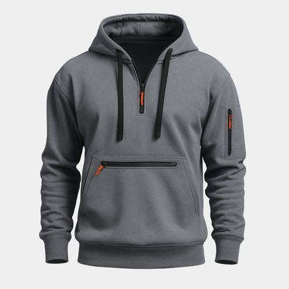 Men's Hooded Zip Jacket Soft Lining Front Pocket