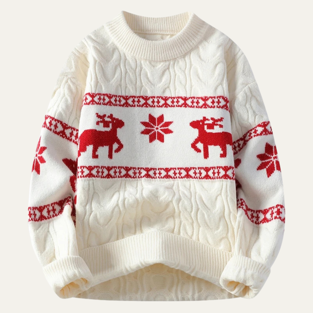 Vicenza Men's Knitted Christmas Sweater White - Vonnera