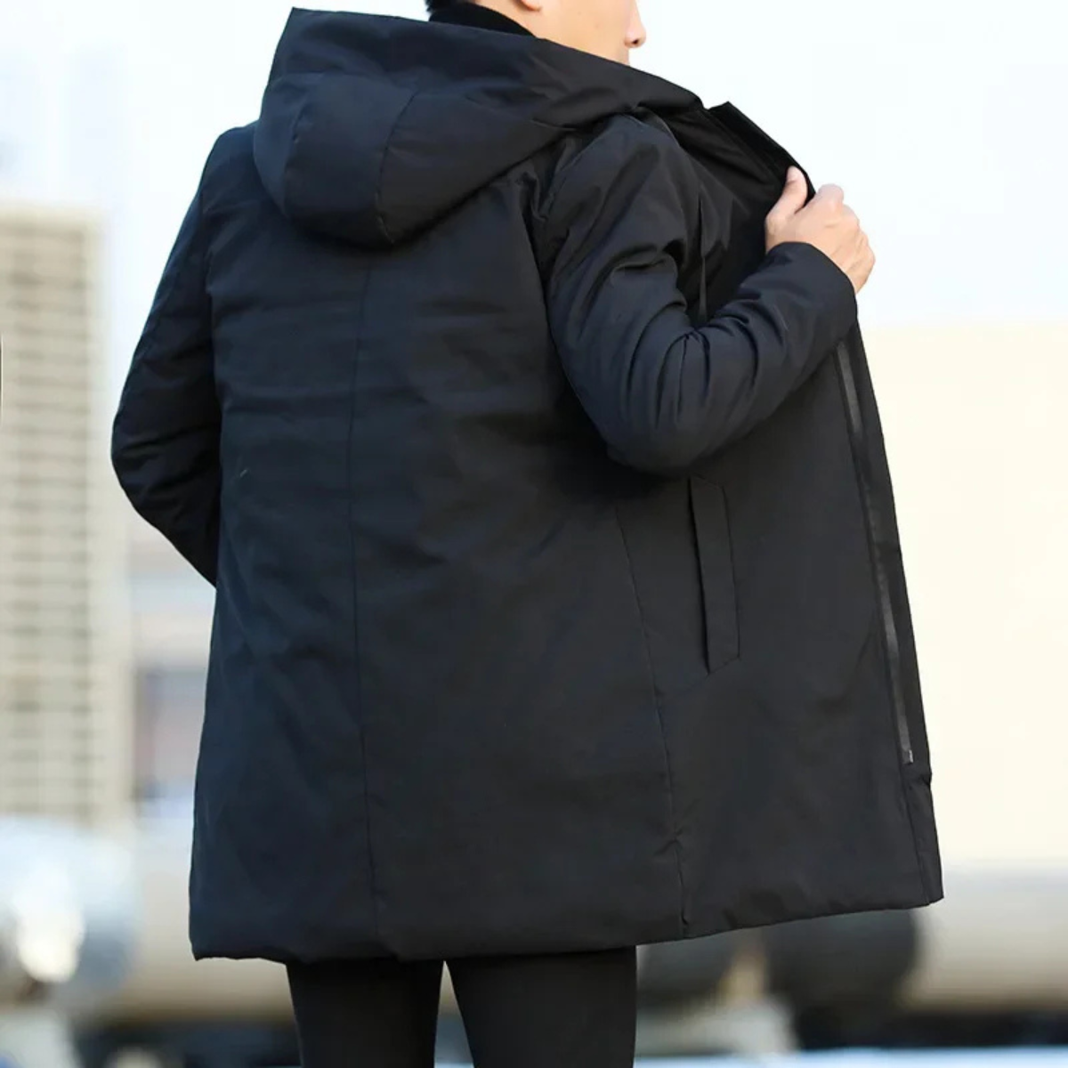 Monarchs Men's Waterproof Long Rain Jacket Hooded Coat