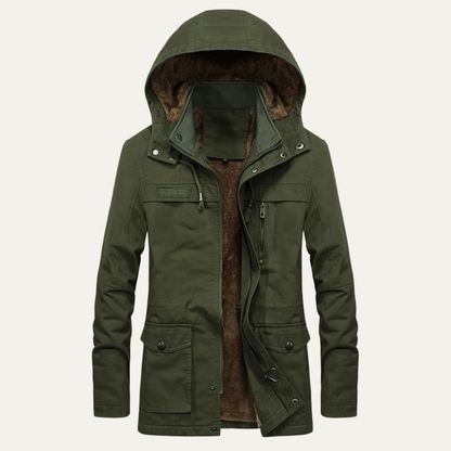 Men's Military Hooded Winter Jacket Thick Warm Multi Pocket