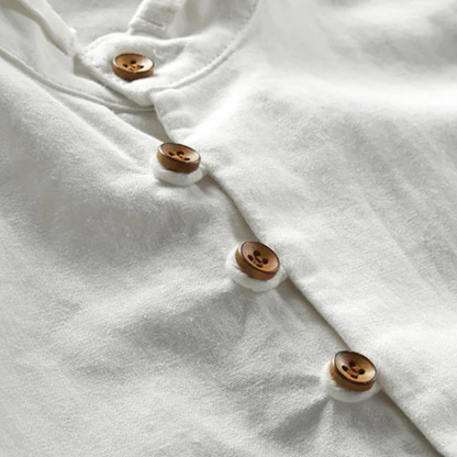 Men's Linen Cotton Shirt Japanese Style Stand Collar