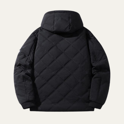 Men's Quilted Puffer Jacket Fleece Lined Winter Coat