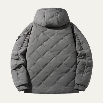 Men's Quilted Puffer Jacket Fleece Lining Winter
