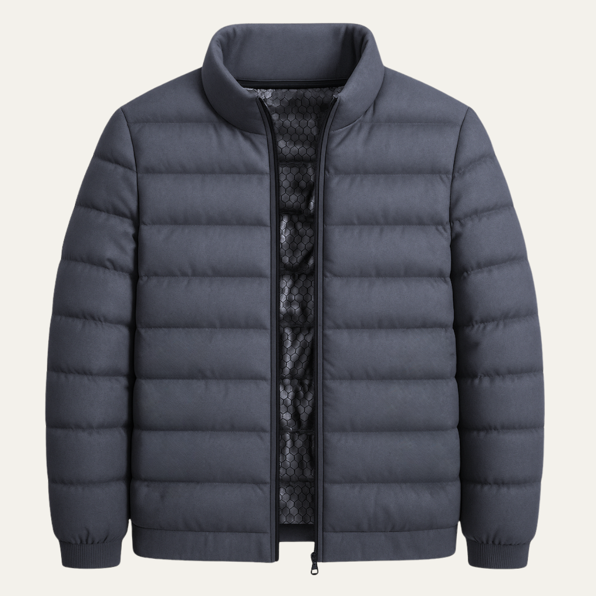 Men's Heated Down Ski Jacket Thermal Lining Gray - Vonnera