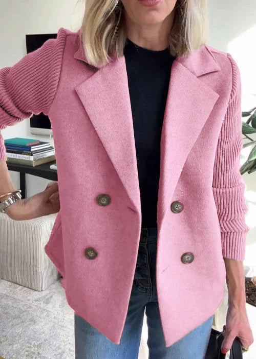 Women's Coat Structured Lapel Design - Vonnera