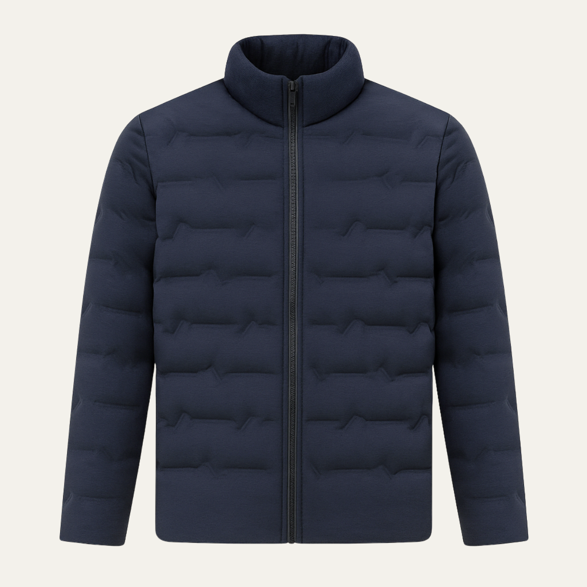 Men's Heated Down Ski Jacket Thermal Lining Navy Blue - Vonnera