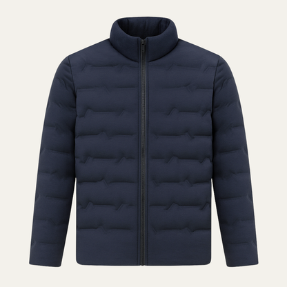 Men's Heated Down Ski Jacket Thermal Lining Navy Blue - Vonnera