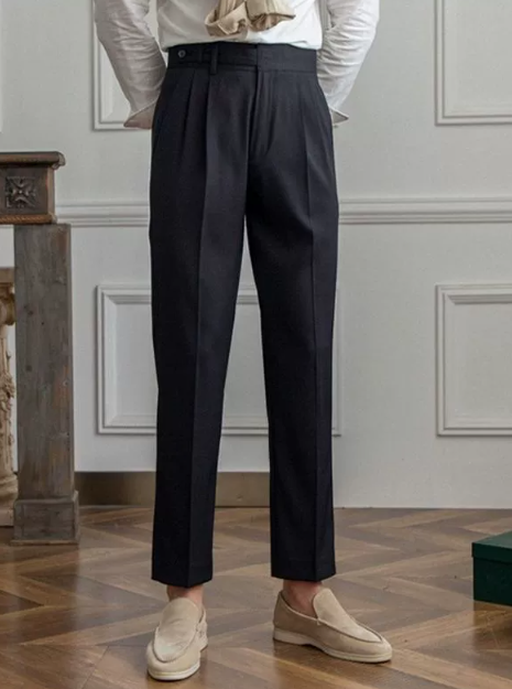 Men's Tailored Trousers Lightweight Flat Front Straight Leg - Vonnera