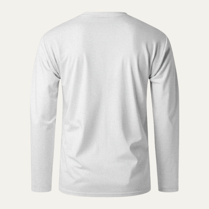 Men's Thermal Henley Shirt Waffle Pattern