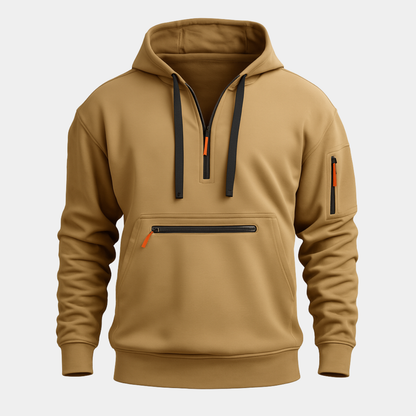 Men's Hooded Zip Jacket Soft Lining Front Pocket