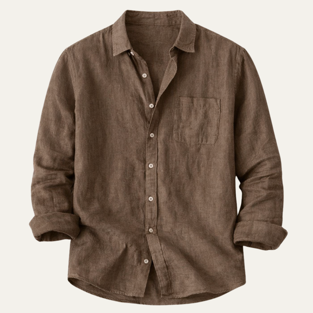 Men's Cotton Linen Shirt Lightweight Stand Collar - Vonnera