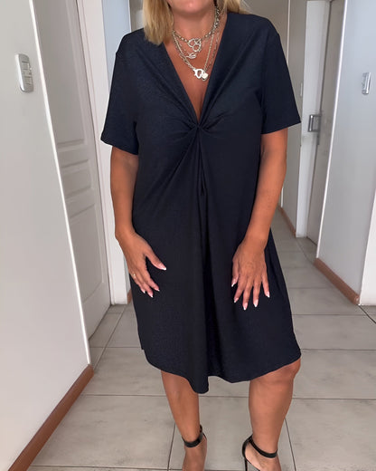 Avery | Women's V Neck Tummy Control Ruched Dress Evening