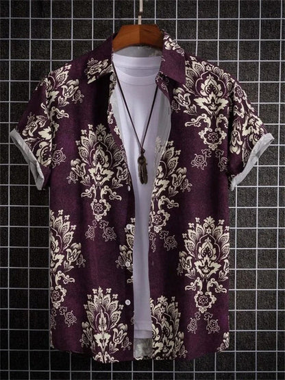 Men's Hawaiian Shirt 3D Floral Print Vibrant