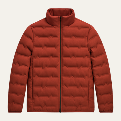 Men's Heated Down Ski Jacket Thermal Lining Burgundy - Vonnera