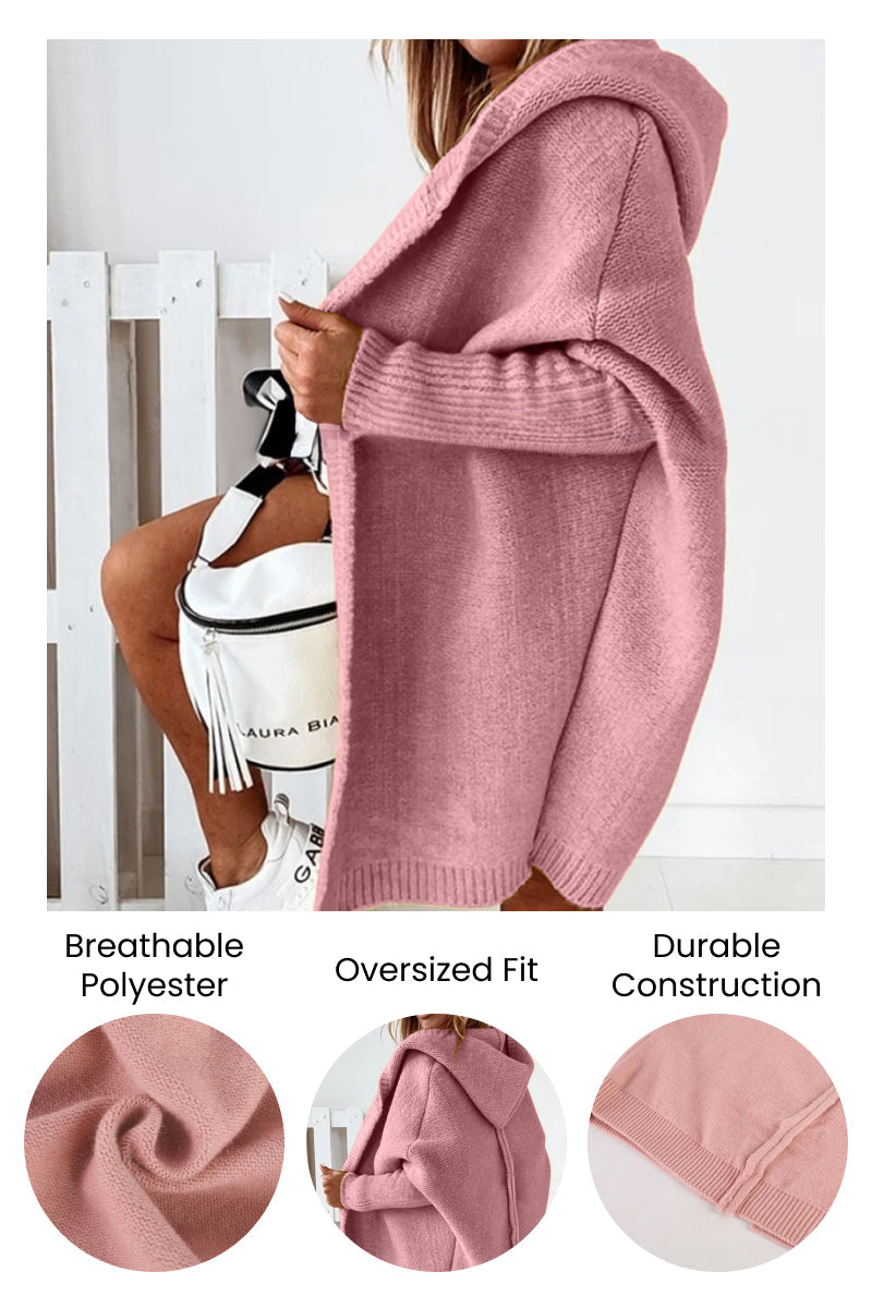 Women's Knitted Hooded Coat Warm Winter Wool