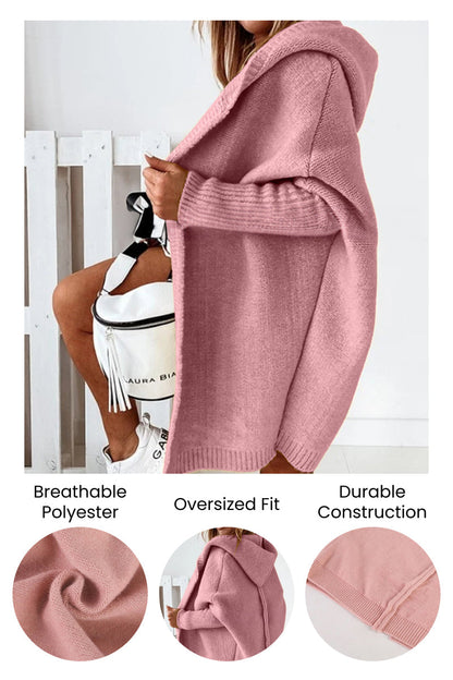 Women's Knitted Hooded Coat Warm Winter Wool