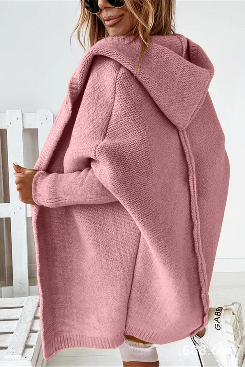 Women's Knitted Hooded Coat Warm Winter Wool