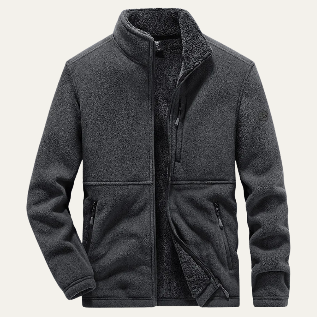 Men's Fleece Sherpa Jacket Warm Zip Up Coat