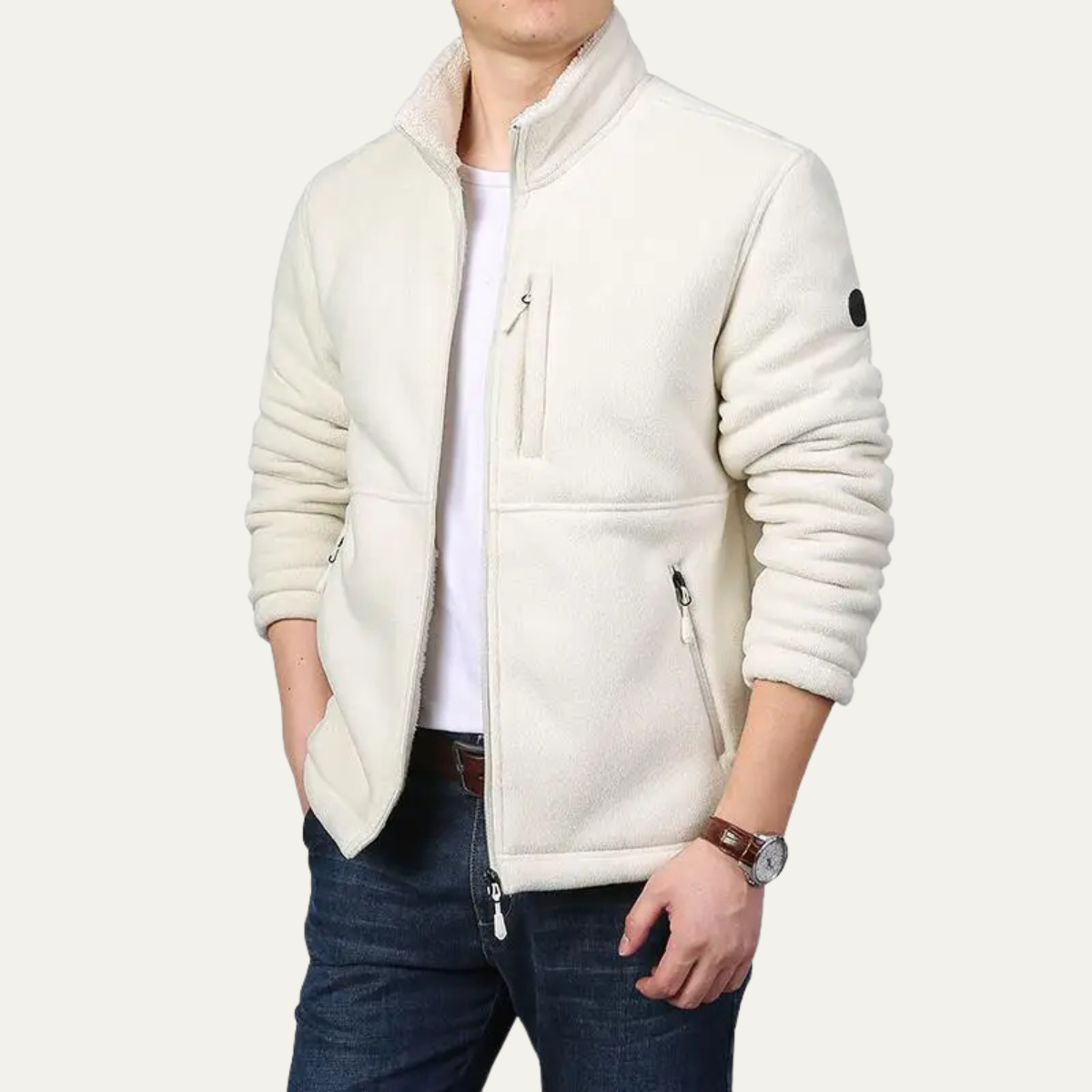 Men's Fleece Sherpa Jacket Warm Zip Up Coat