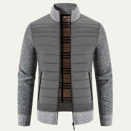Men's Fleece Knit Jacket Winter Black - Vonnera