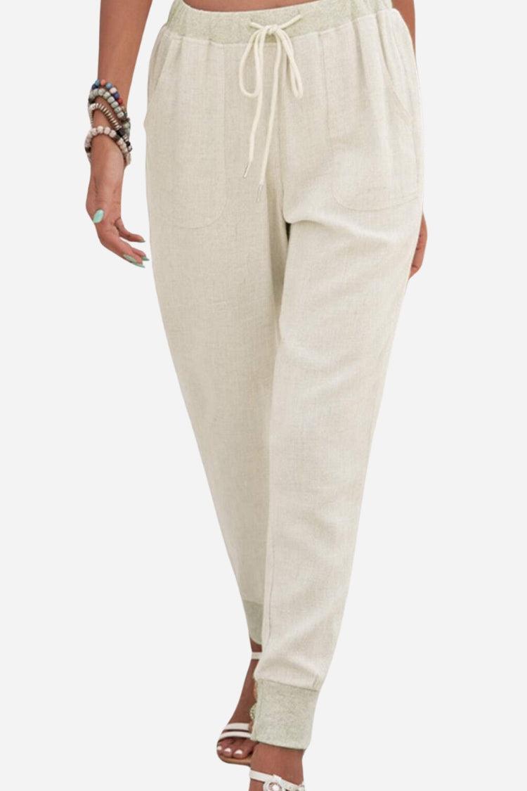 Women's Drawstring Jogger Pants Elastic Ankle Cuffs - Vonnera